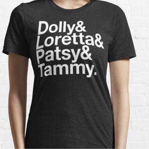 Vinyl Ranch Dolly, Loretta, Patsy, Tammy Country Black Tee